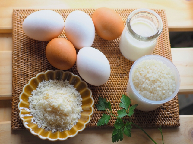 アレルギー食材の卵や小麦・牛乳とお米