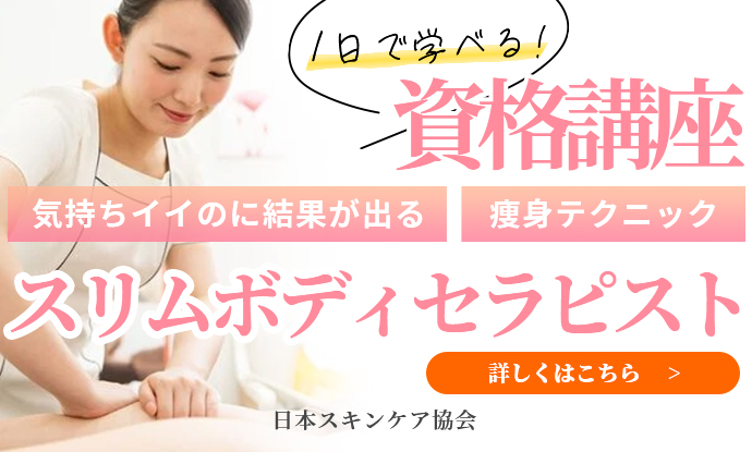 日本スキンケア協会スリムボディセラピスト1Day講座のご案内